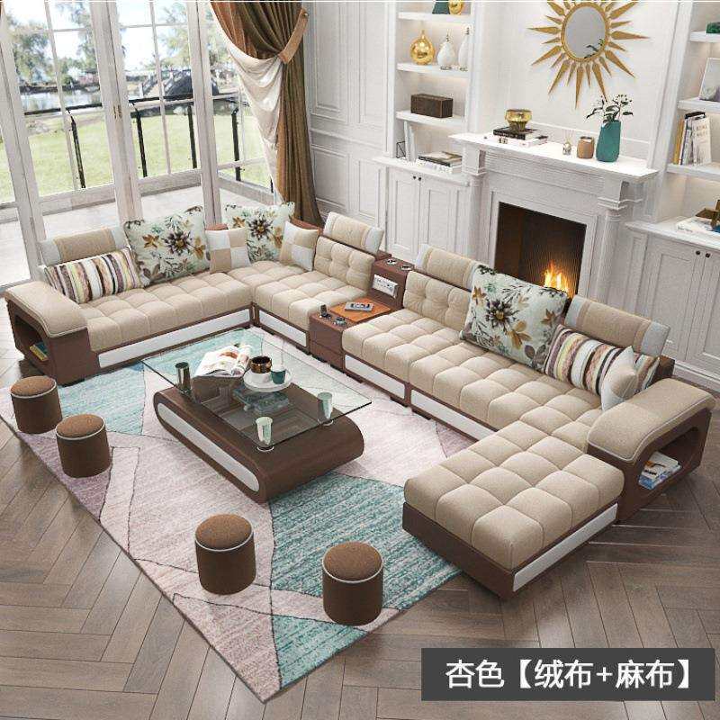 布艺沙发大小户型组合套装家用新款式简约现代客厅北欧科技布家具
