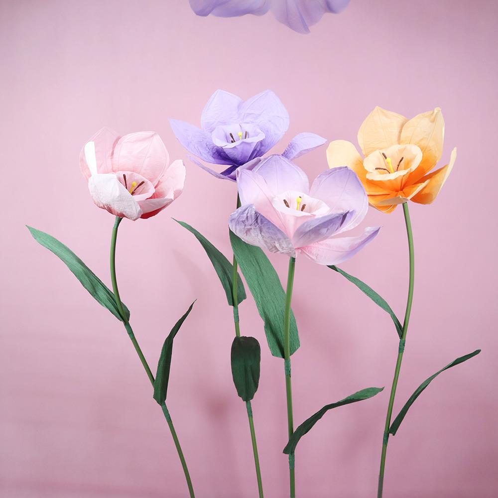 高端皱纹纸水仙花节日装饰商场橱窗婚礼活动拍摄道具大型纸花套装