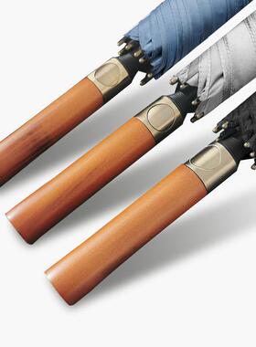 轻奢英伦黑色男士雨伞长柄伞大号超大双人日系直柄伞暴雨防风伞