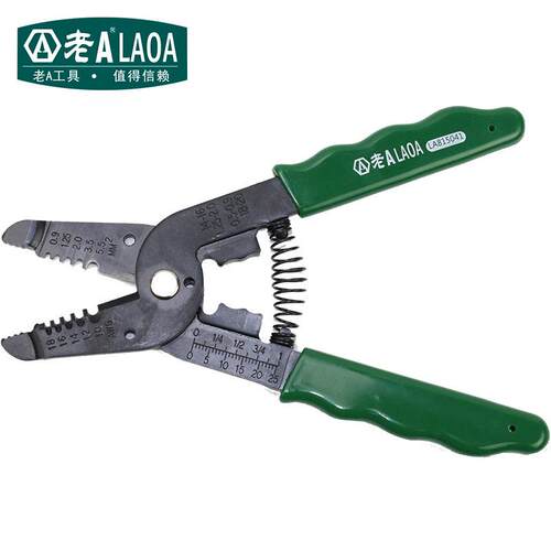 老A(LAOA)7合1多功能剥线钳 压线钳 压接工具 绿色LA815041