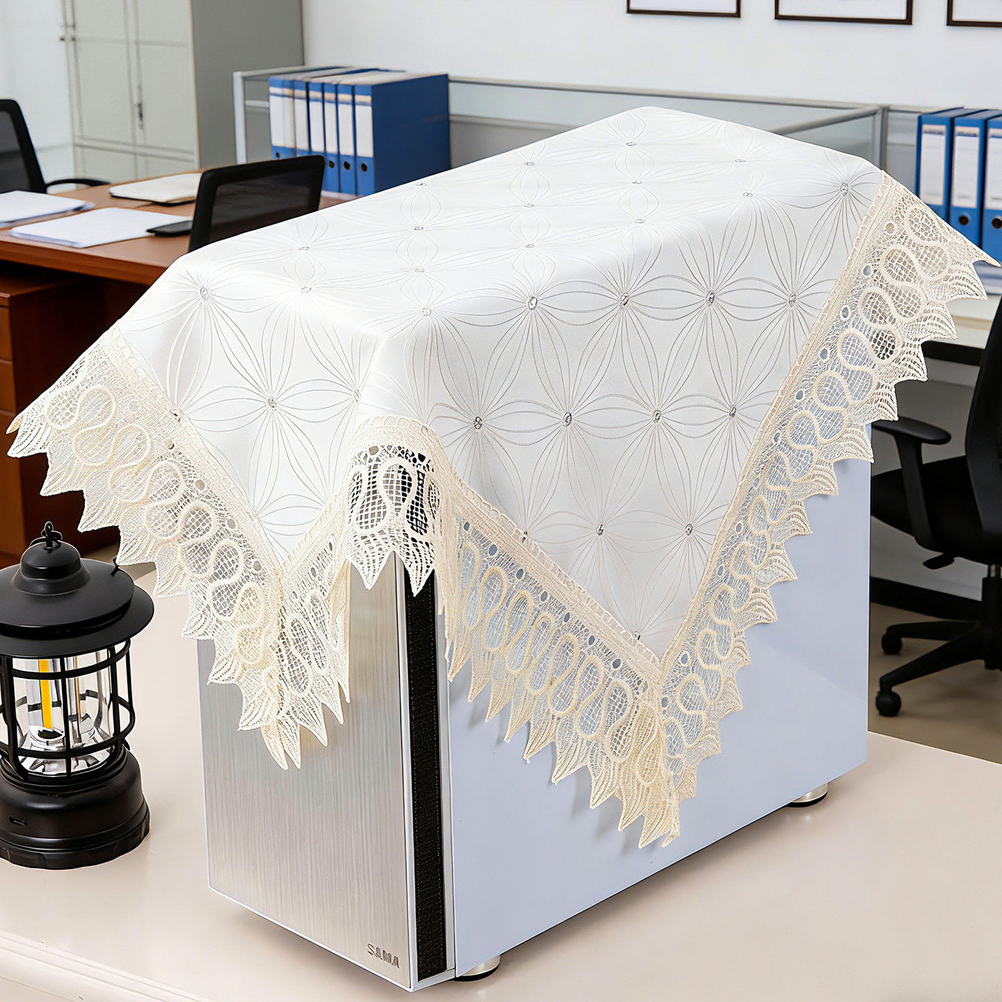 主机盖布电脑防尘布音响防尘罩保险柜小家电布艺绣花简约万能盖巾