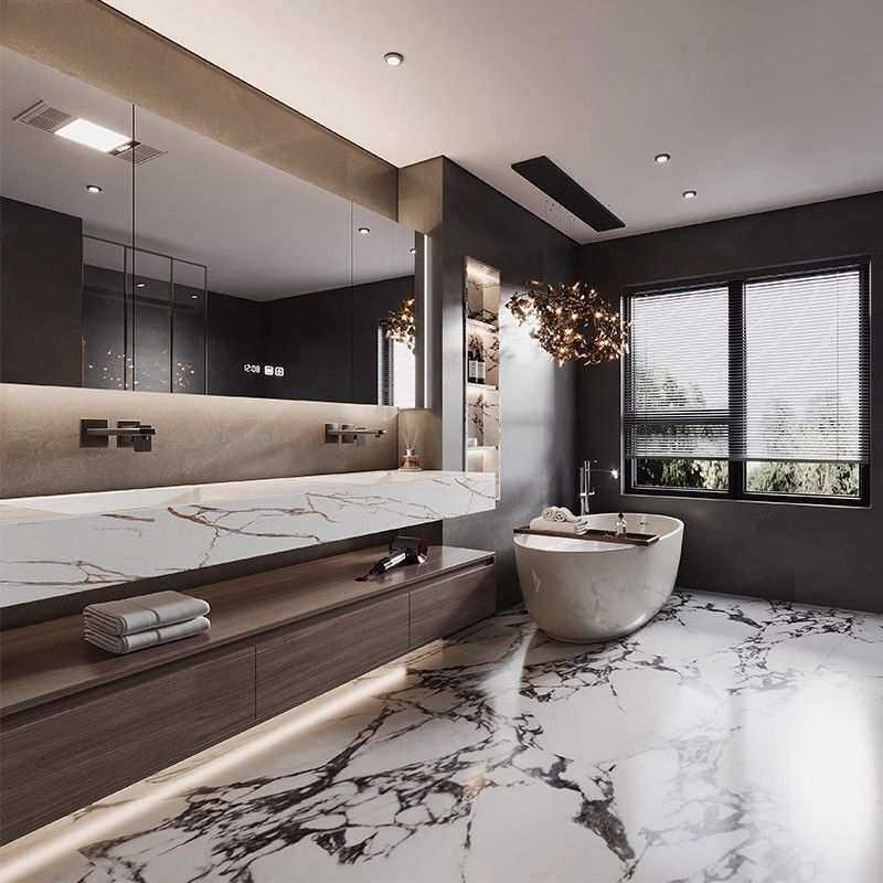 莫顿现代轻奢岩板一体盆双盆卫生间浴室柜组合洗手酒店风简约