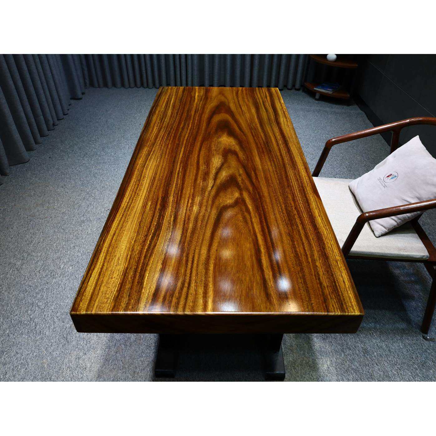 尺寸：150*68*8 奥坎实木大板原木茶台茶桌餐桌老板办公桌会议桌