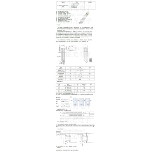 WS2812B灯珠 直插F5MM RGB幻彩发光二极管圆头透明带内置IC可编程
