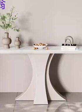 ve6岩板端景台极窄入户装饰台现代简约玄关桌简约走廊轻奢艺术玄