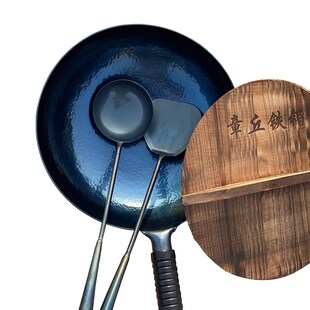 章丘铁铲勺铁锅无涂层厨房老式长柄铁勺子铁铲子家用炒菜鲁菜