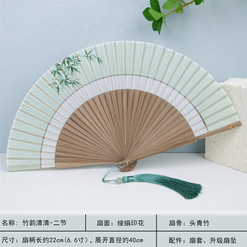 丝艺堂中国风杭州古典女扇 日式古风创意折扇二节丝绸女式折扇子