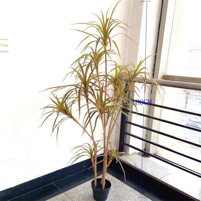 仿真植物千年木盆栽吊兰树龙铁兰迷你七彩铁树室内客厅造景观摆设