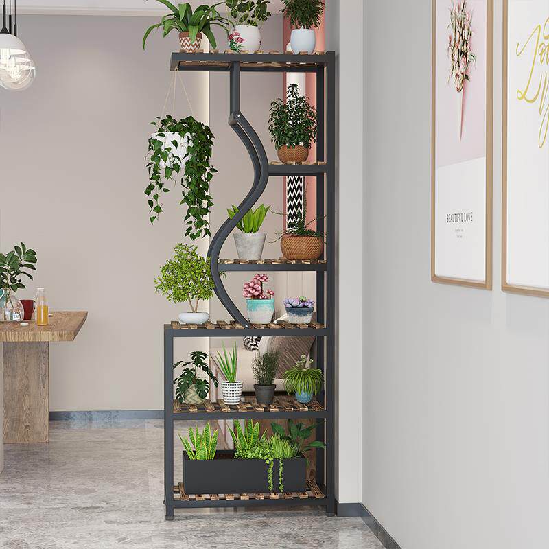 众之亿花架隔断花店阳台置物架网红多层创意靠墙客厅落地式铁艺花