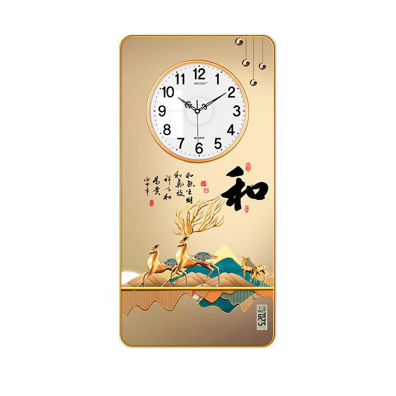 ()SA01-SA10金色边框挂钟竖款装饰电子钟表挂饰壁挂式客厅装饰