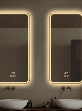 卫生间智能镜子触摸屏带灯挂墙式洗手间竖款无框防雾led浴室镜