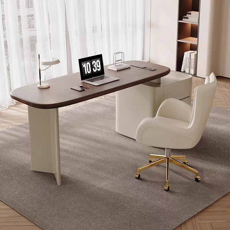 法式奶油风办公桌中古风家用办公电脑桌办公室时尚高端洽谈办公桌