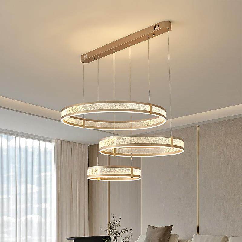 新款北欧极简客厅吊灯轻奢圆环主灯餐厅灯具现代高级感大气卧室灯