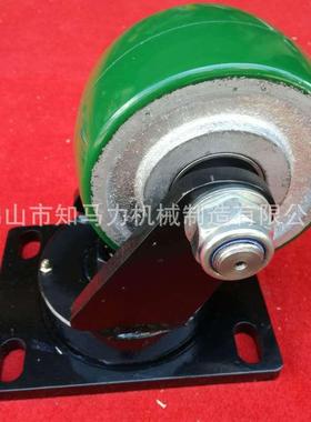 知马力ZhiMaLi6*3PU超重型脚轮绿色PU脚轮重型万向脚轮