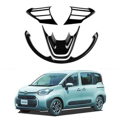 适用于22款丰田Sienta10系方向盘亮片按键装饰条方向盘两侧按键