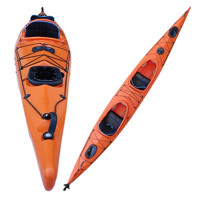 厂家直销5.2米塑料双人海洋舟皮划艇双人舟