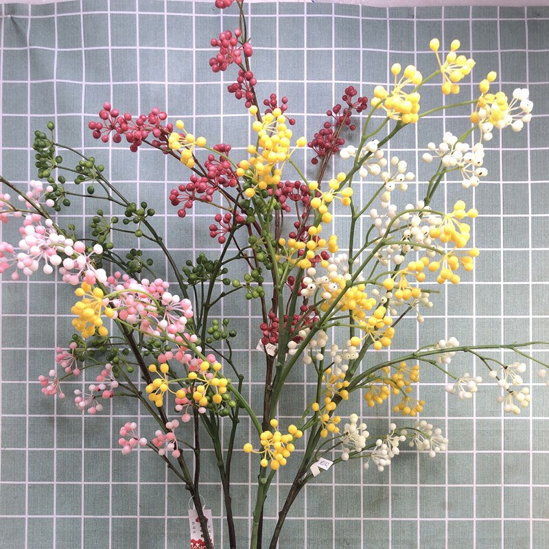 创意家居客厅装饰品假花仿真花秋实果实树枝摆件干花花束插花摆设