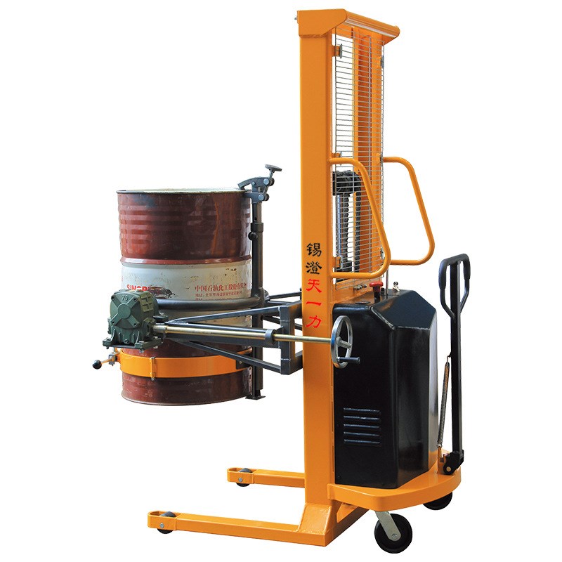 直供半电动油桶堆高车油桶圆桶搬运车翻转车 油桶倒料车