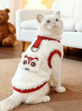 2025新猫咪衣服秋冬装保暖防掉毛马甲宠物狗狗比熊小猫德文猫衣服