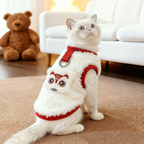 2025新猫咪衣服秋冬装保暖防掉毛马甲宠物狗狗比熊小猫德文猫衣服