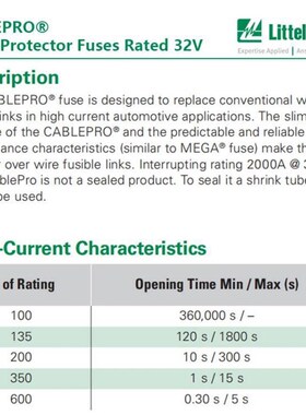 0496175.ZXY-CN力特Littelfuse32V直列汽车保险丝496175CablePro