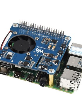 微雪 支持802.3af/at网络标准树莓派4 以太网供电扩展板 POE供电