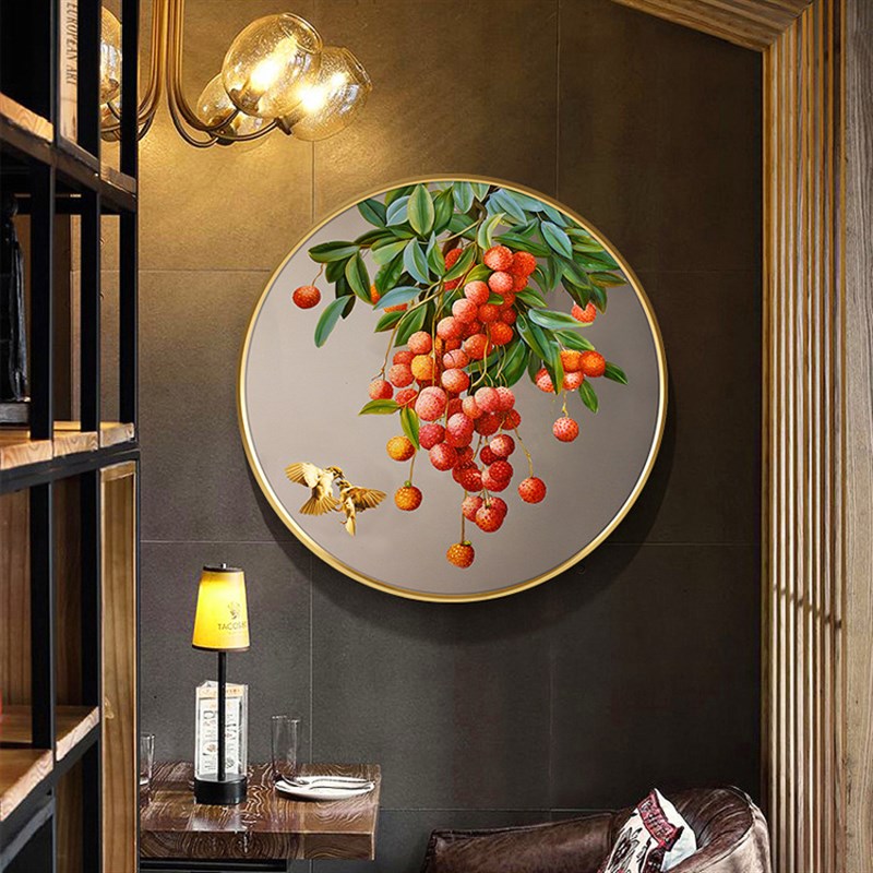 5d钻石画圆形餐厅水果贴钻十字绣荔枝新款钻石绣客厅AL4016