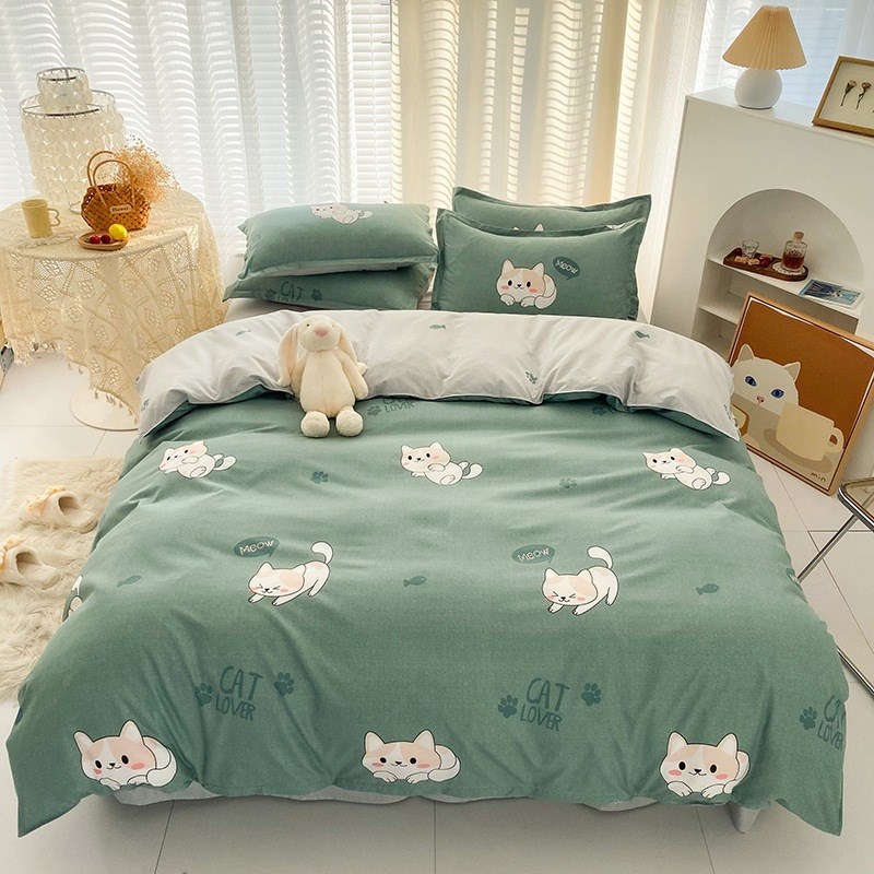 四季磨毛四件套磨毛床单被套学生宿舍床三件套亲肤床上用品