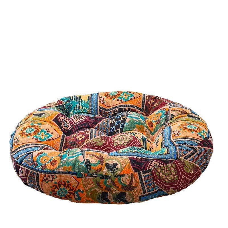 豫晟家 复古圆蒲团垫椅垫打坐垫加厚布艺美臀座垫飘窗榻榻米垫子