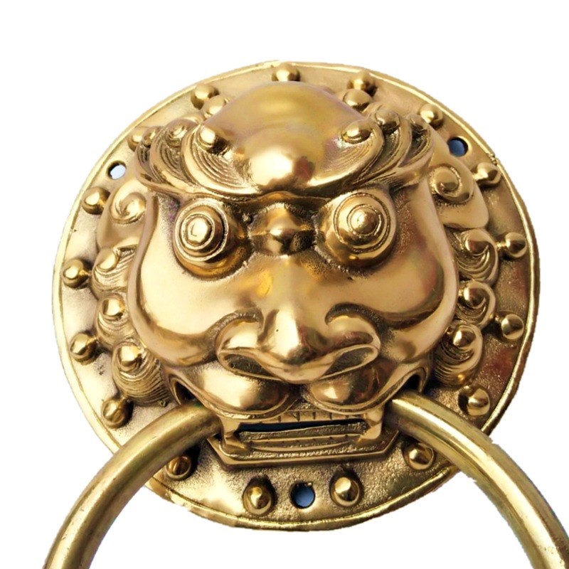 铜工艺品五金配件铜大门兽头拉手狮子头门扣家居装饰品