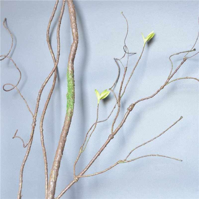 干树枝树藤山藤仿真树枝杆枯藤条白绿小叶藤蔓森系墙壁装饰可弯曲