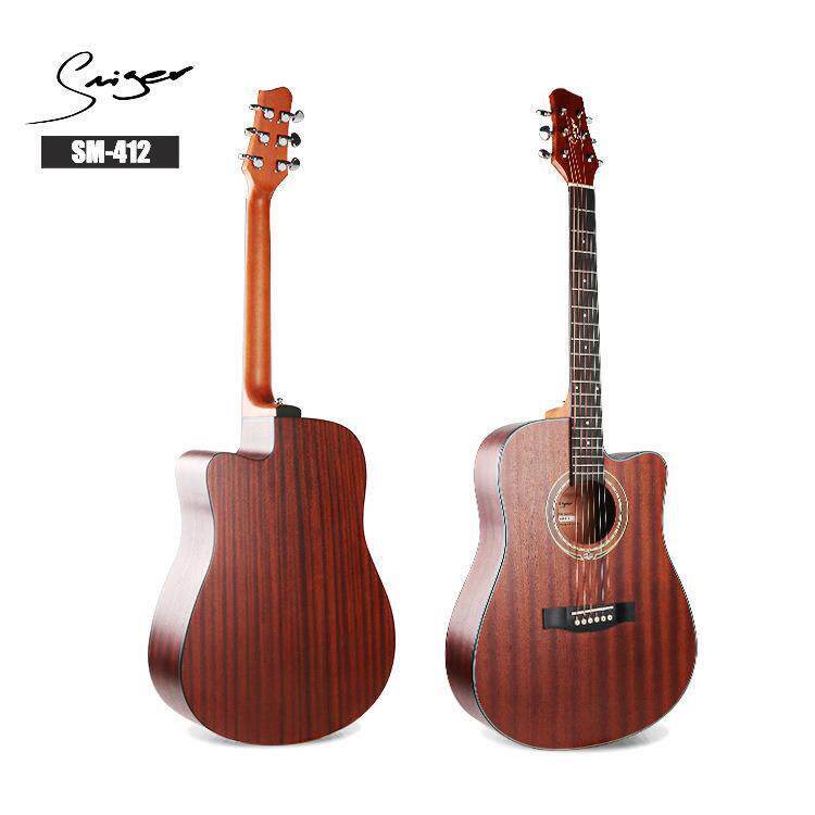 琴行进货选41寸合板民谣木吉他哑光桃花芯缺角擦色6弦吉他GUITAR