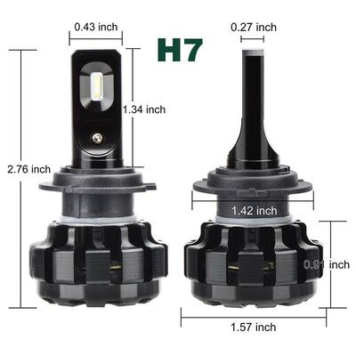 V1聚光型汽车led大灯h7h4h19005前大灯远光近光灯泡超亮车灯改装