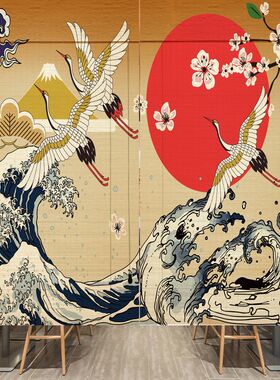 定制印花竹帘子卷帘中日式窗帘汗蒸隔断料理寿司背景画遮阳装饰画