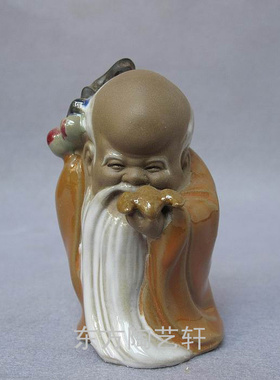 石湾公仔 三星 福寿双全 陶瓷工艺品摆件 家居饰品摆设 寿星小号