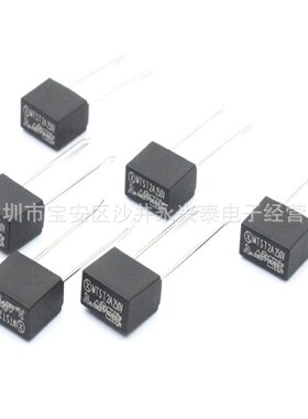 T2A/250V 方型慢断保险丝 392系列 插件黑色 方型塑封温度保险丝