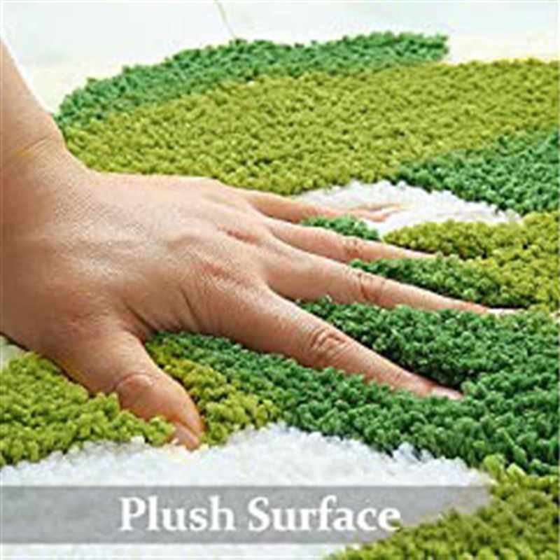 绿色草地苔藓植绒簇绒地毯客厅浴室卫生间门口吸水地垫脚垫子