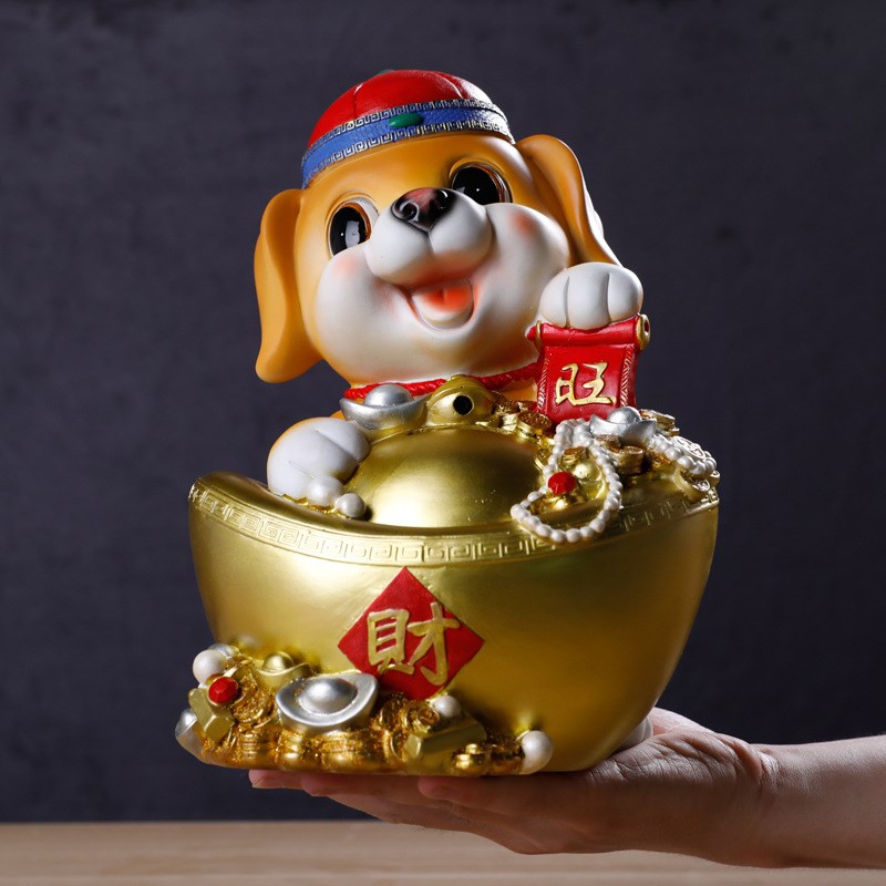 狗狗摆件树脂gy品招财创意家居存钱罐店铺装饰办公室桌面摆件