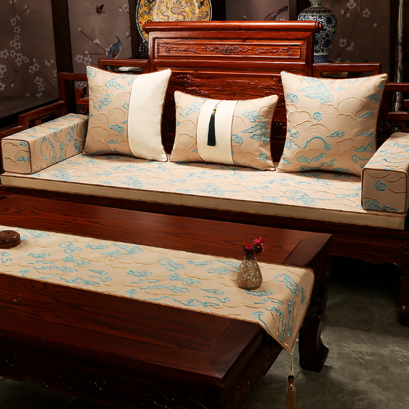 中式红木沙发坐垫定制实木海绵垫加硬乳胶椰棕罗汉床垫防滑椅垫子