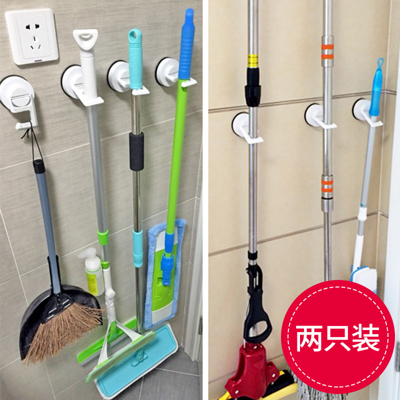 拖把架挂钩卫生间强力吸盘拖把夹挂拖把扫把卡座免打孔粘钩墙壁挂