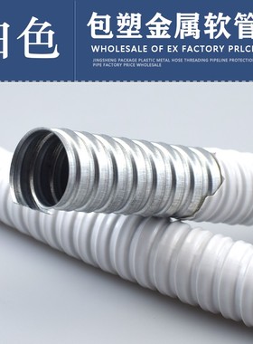 p3白色包塑金属软管国标加厚蛇皮管穿线波纹电线套管 20 25  46分
