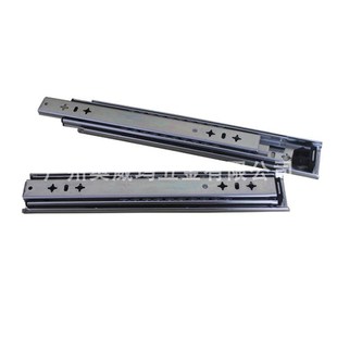 5320加厚三折滑轨加宽抽屉导轨机柜供应滑轨电器柜承重三节滑轨