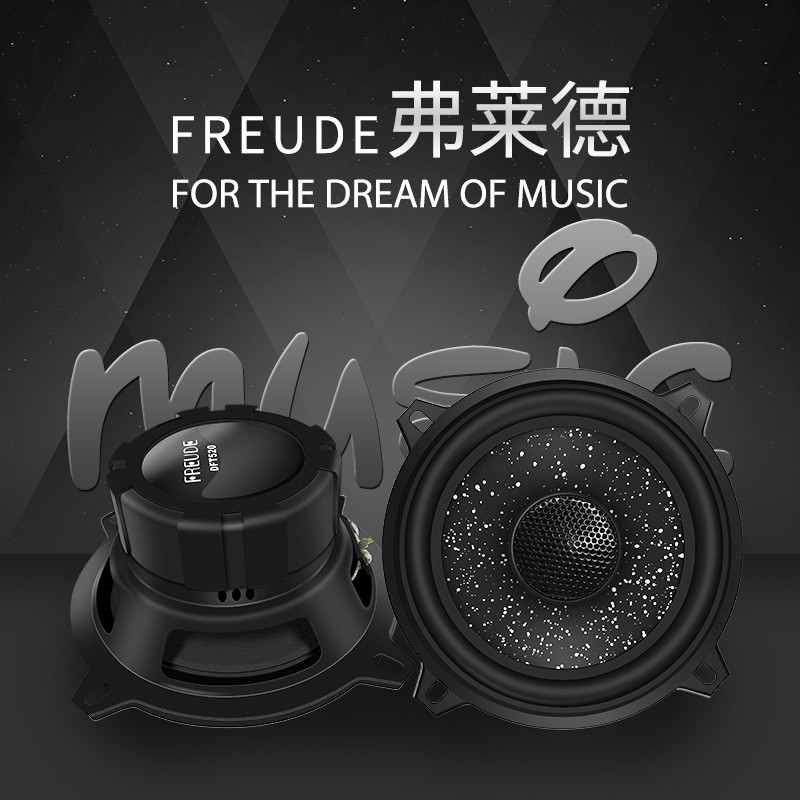 弗莱德DFT 520 同轴车载汽车音响喇叭扬声器改装高音头低音头