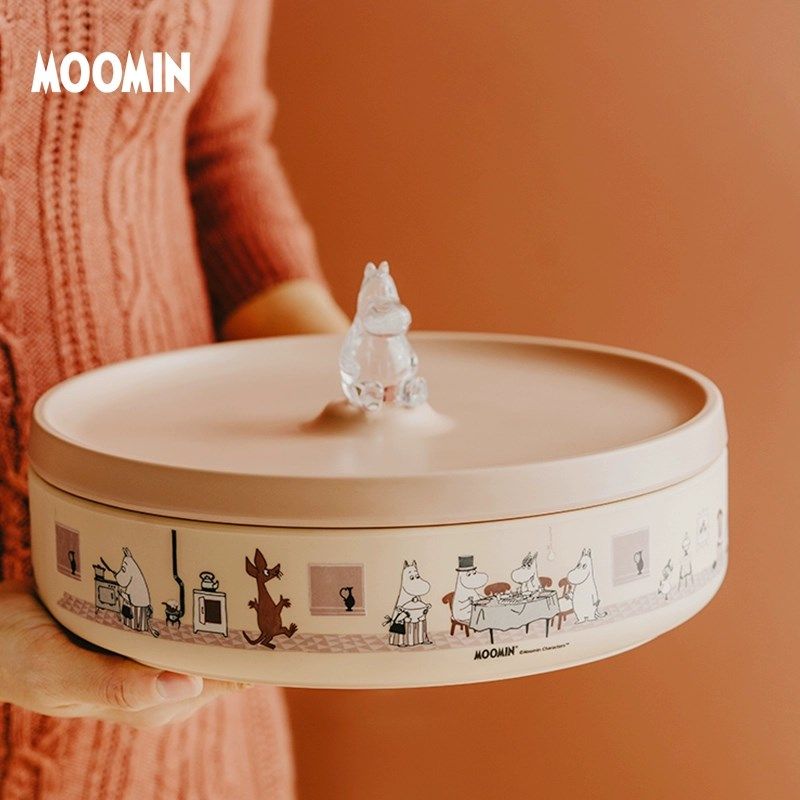 姆明moomin糖果盒零食盒干果盒创意果盘家用收纳盒首饰盒卡通带盖