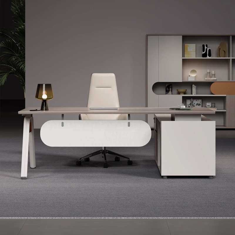 老板办公桌简约现代创意单人主管桌经理班台轻奢办公家具桌椅组合