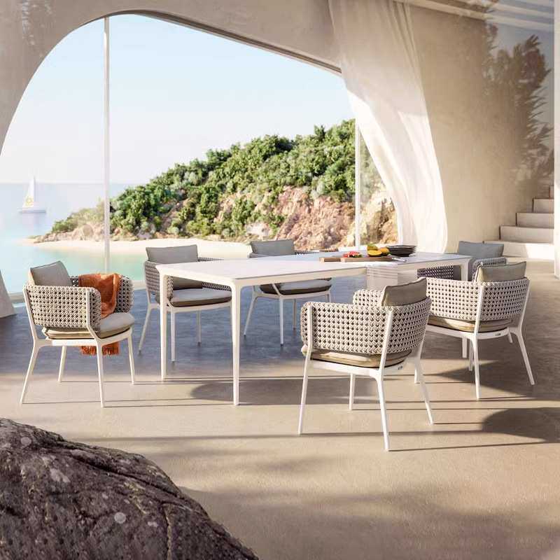户外桌椅藤编餐桌阳台架空层藤椅utdoor dining tables and chair