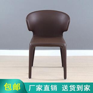 GSKK623#北欧餐椅现代简约轻奢酒店皮革餐厅扶手椅Cassina设计师