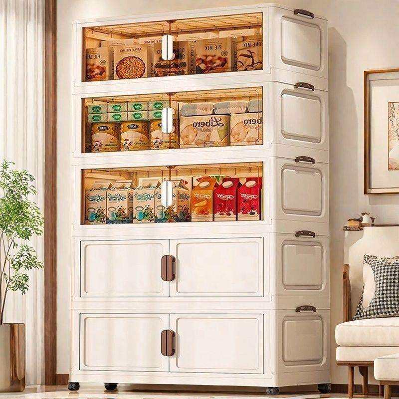 橱柜家用厨房餐边柜收纳柜塑料储物柜子置物床头柜