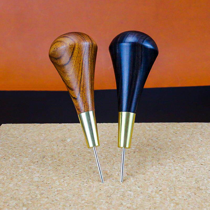 精品钢锥手工IY030皮革扩孔画线子工具黑檀木柄定位锥D德制针通孔