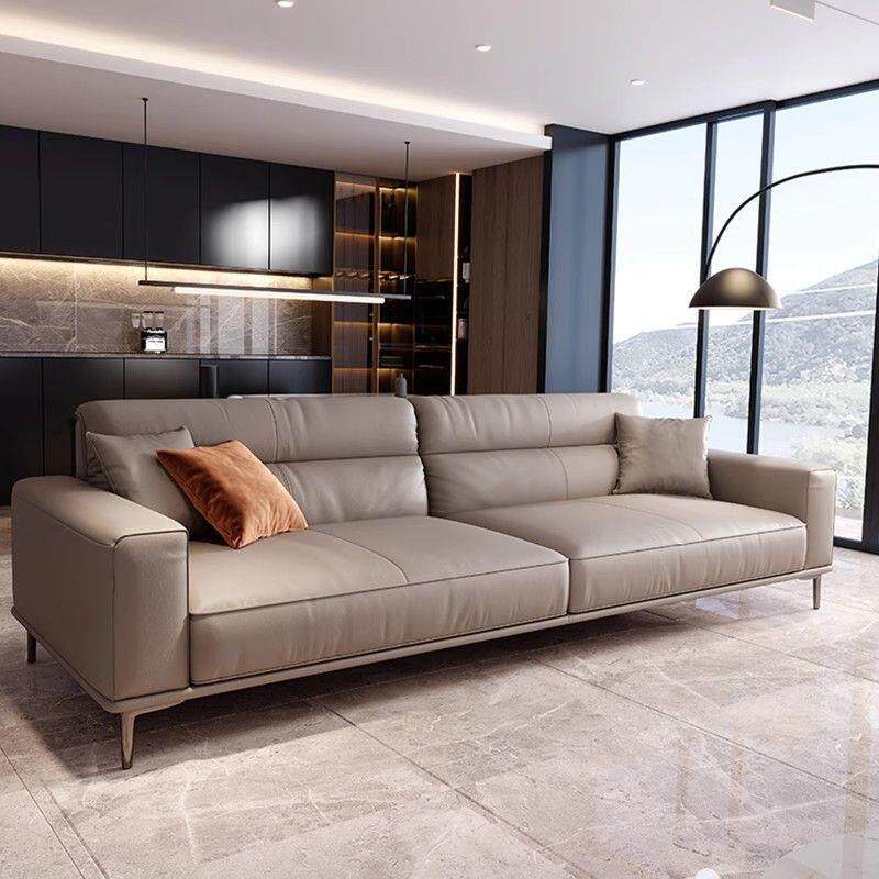 办公沙发简约现代时尚会客商务接待室意式轻奢皮艺三人位新品